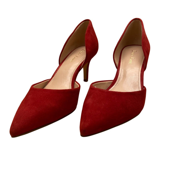 Essex Lane Women's Red Suede Pointed Toe Dakota D'Orsay Style Heels Size 7M