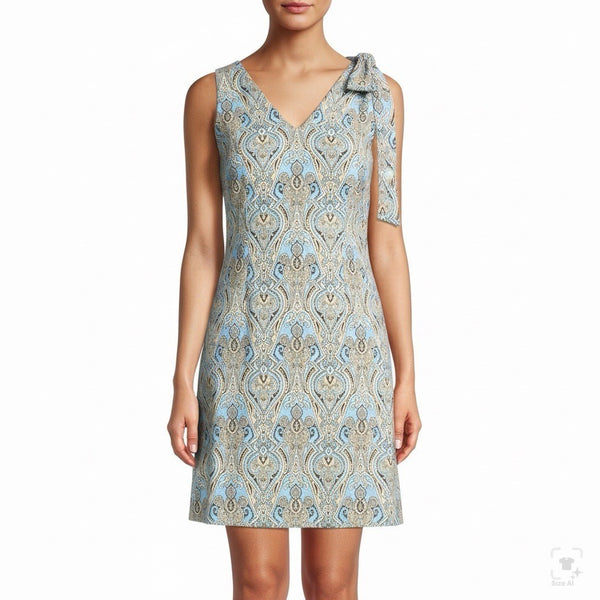 Talbots Womens Paisley Print Cotton & Silk Blend Sleeveless Sheath Dress Size 2P