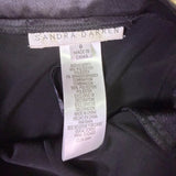 Sandra Darren Womens Black Polyester Belted A-Line Dress Size 8