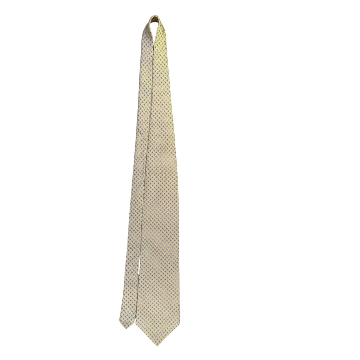 Neo By Bill Blass Mens Yellow 100% Silk Patterned Woven Tie Formalwear