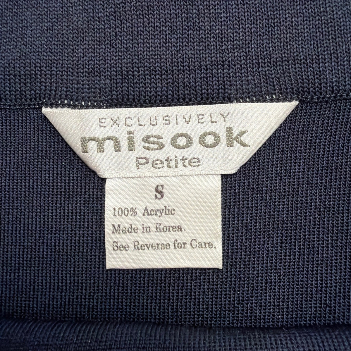 Exclusively Misook Women’s Navy Blue Acrylic Pencil Skirt Petite Stretch Size S