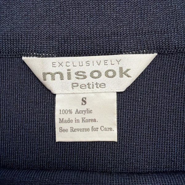 Exclusively Misook Women’s Navy Blue Acrylic Pencil Skirt Petite Stretch Size S