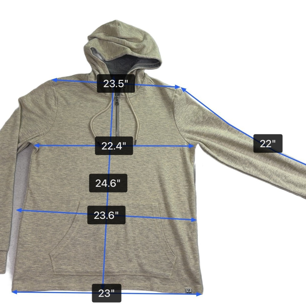 Flag & Anthem Mens Beige Cotton/Polyester Hoodie Sweater Waffle Knit Sz M - New