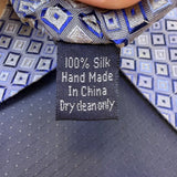 Joseph & Feiss Mens Blue Silk Geometric Pattern Handmade Tie