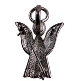 Silver-Tone & Blue Angel Pin Brooch Pendant Vintage Unique Style Jewelry