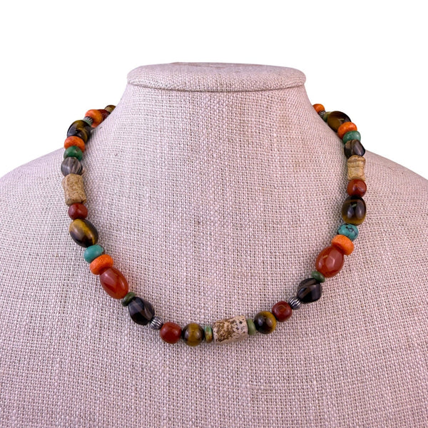 Sincerely Southwest Womens Multi-Color Natural Stone Necklace & Bracelet Set