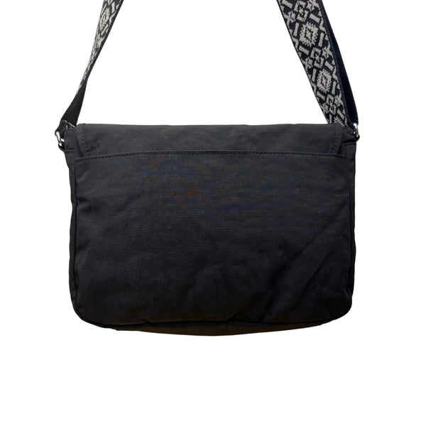 Kipling Womens Black Nylon Adjustable Strap With Patterned Strap Crossbody Bag