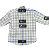 Faconnable Mens Blue/White Cotton Plaid Long Sleeve Button-Down Shirt Size XL