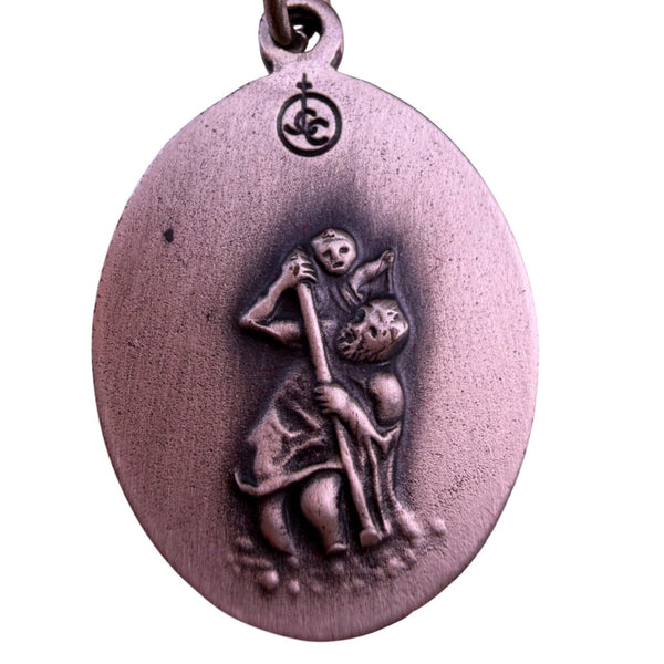 Vintage Malco Sterling Silver St. Christopher Soccer Player Medal Necklace Chain