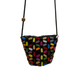 Colorful Mosaic Beaded Women’s Black Bohemian Style Crossbody Bag