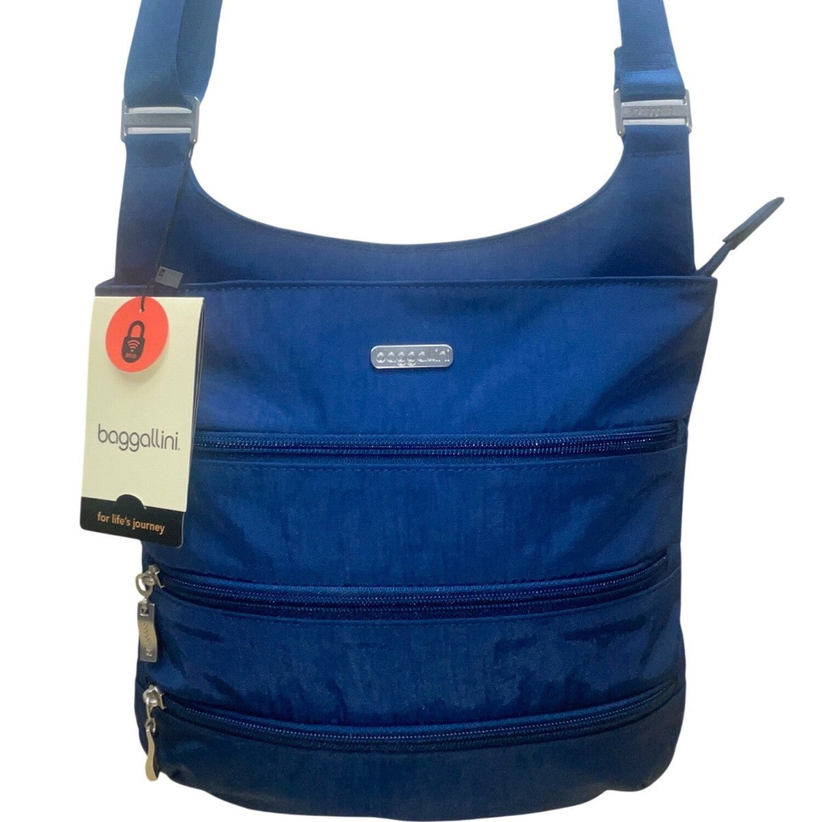 Baggallini Women’s Blue Nylon RFID-Blocking Adjustable Strap Crossbody Bag