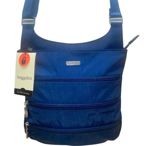 Baggallini Women’s Blue Nylon RFID-Blocking Adjustable Strap Crossbody Bag
