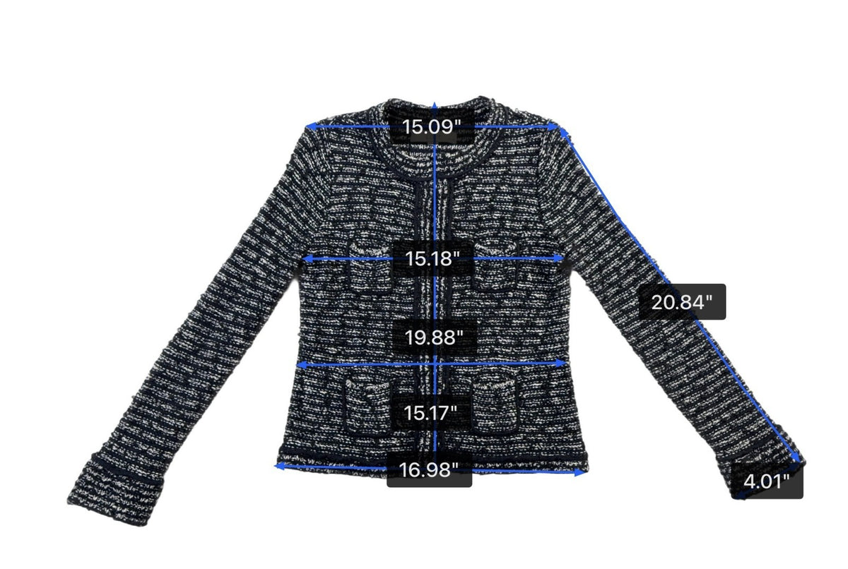 Ann Taylor LOFT Womens Black & White Tweed Cardigan Jacket Size SP