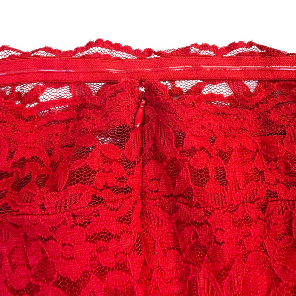 Lane Bryant Womens Red Lace Off-The-Shoulder Knee-Length Dress Size 18 
