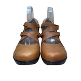 Sanita Women’s Butterscotch Leather Strapped Platform Neve Clogs Size 8.5/9US