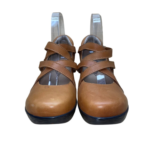 Sanita Women’s Butterscotch Leather Strapped Platform Neve Clogs Size 8.5/9US