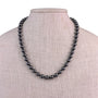 Handmade Black Glass Beaded Necklace Womens Jewelry With Decorative Clasp