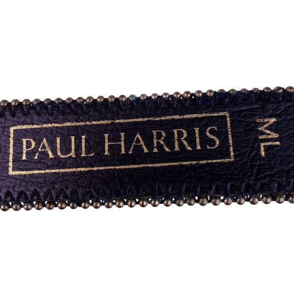 Paul Harris Womens Multicolor Fabric & Leather Belt Plaid Design Sz M