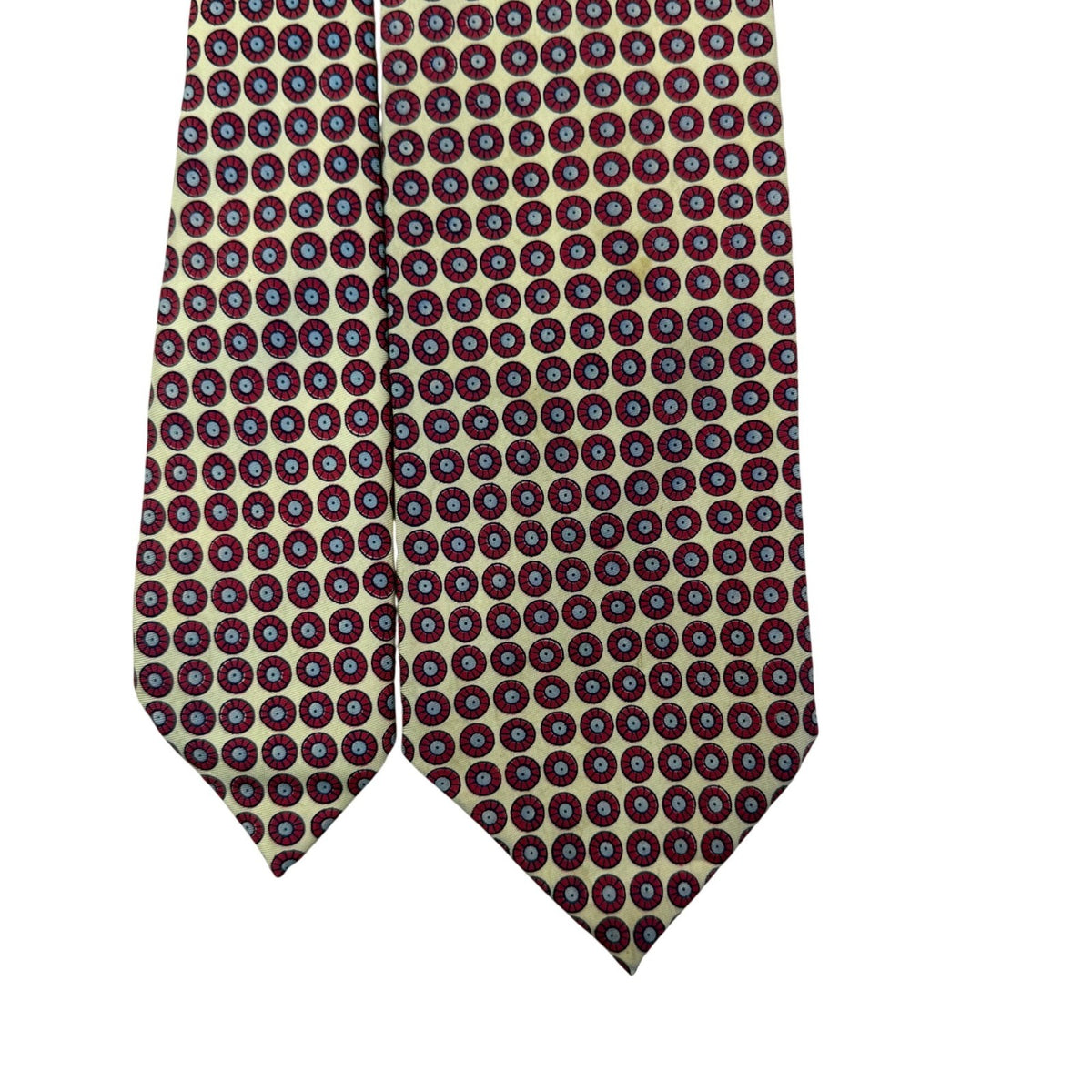 John Comfort Mens Red & Yellow Geometric Patterned Neck Tie Made In England