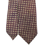 John Comfort Mens Red & Yellow Geometric Patterned Neck Tie Made In England