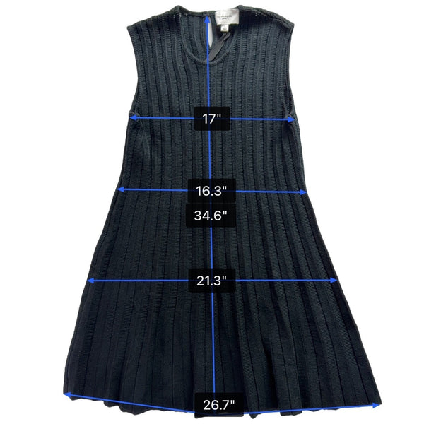 Pomander Place Womens Black Ribbed Knit Sleeveless Dress Sz L - New