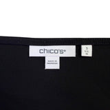 Chicos Womens Black Ruffle Sleeve A-Line Dress Elegant Style Size 16 