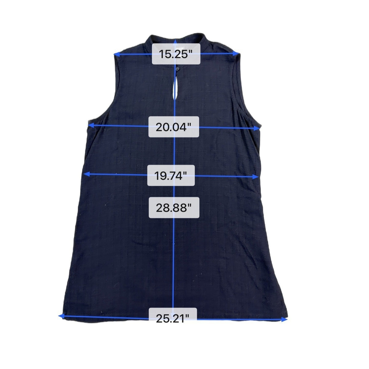 Eileen Fisher Petite Women Dark Navy Sleeveless Tunic Top Size M