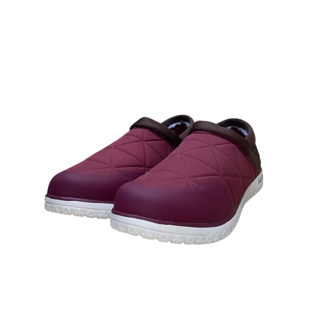 L.L.Bean Men’s Burgundy & Brown Quilted Waterproof Slip-On Shoes Size 12M