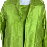 Caroline Rose Green Women’s Silk Tank Top & Jacket Two-Piece Outfit Sz 1X