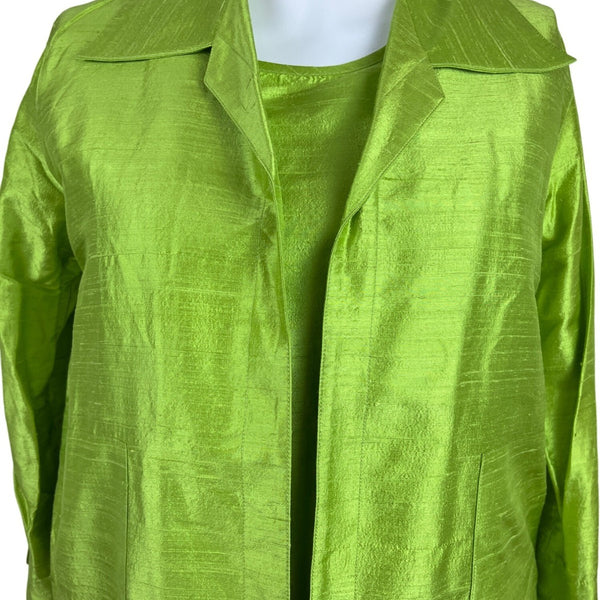 Caroline Rose Green Women’s Silk Tank Top & Jacket Two-Piece Outfit Sz 1X