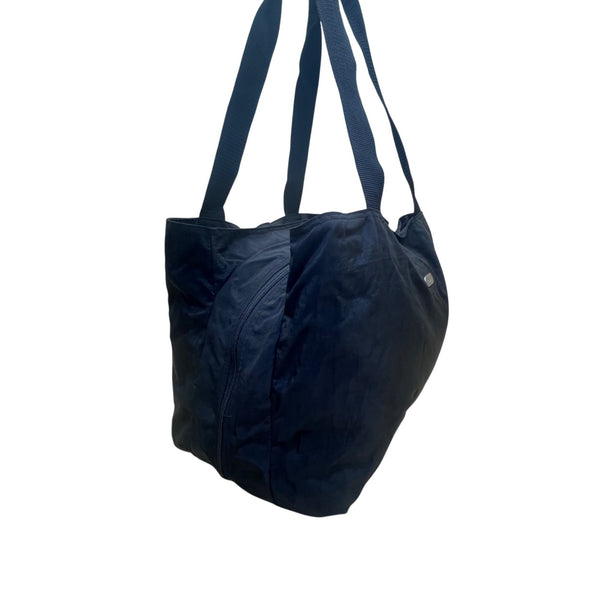 Chicos Women’s Black Nylon Zippered Pockets Travelers Shoulder Straps Tote Bag