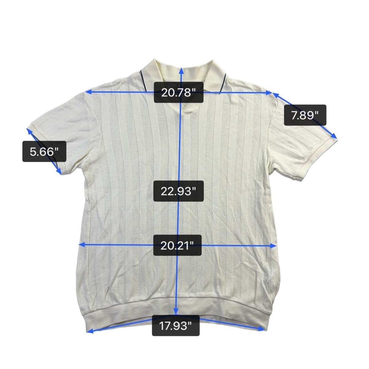 Zara Mens Cream Polo Shirthort Sleeve Ribbed Casual Size S