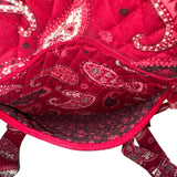 Vera Bradley Women’s Red Cotton Quilted Paisley Print Adjustable Straps Backpack