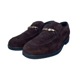 Hush Puppies Women’s Brown Suede Slip-On Gold Logo Detail Classic Loafers Sz 9.5