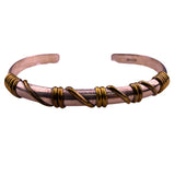 Sterling Silver & Brass Mens Adjustable Cuff Bracelet Handcrafted Mexico 