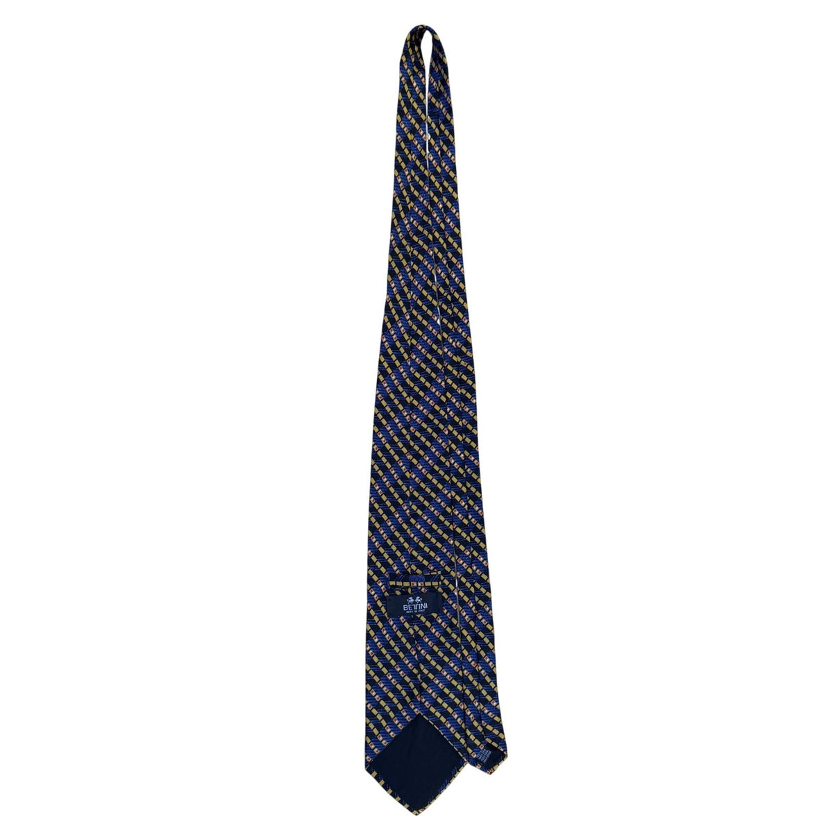 Bettini Mens Multicolor Silk Tie Patterned Made In Italy