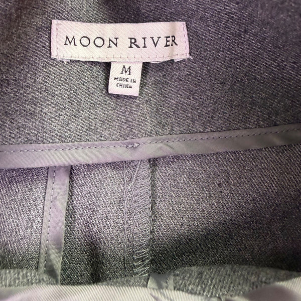 Moon River Womens Gray Polyester Wrap Midi Skirt Side Pocket Detail Size M