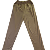 Woman Within Womens Tan Straight-Leg Pants With Elastic Waist & Pockets Size 12