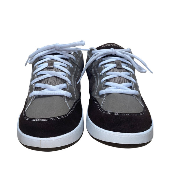 Airwalk Men’s Brown & Gray Leather Lace-Up Casual Skate Sneakers Size 11