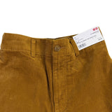 Uniqlo Women Brown Cotton Corduroy High-Waisted Wide Cropped Pants Size 2