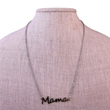 Isabella M. Womens Silver Tone Sterling Necklace Mama Script Design