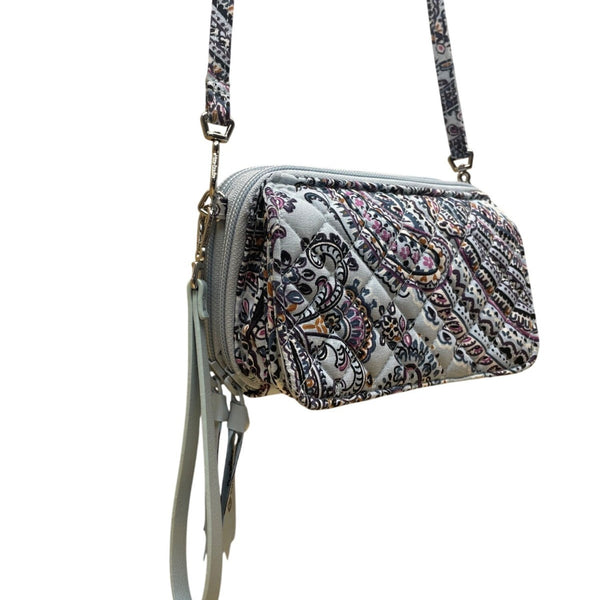 Vera Bradley Women’s Soft Sky Paisley Adjustable Strap RFID All-In-One Crossbody