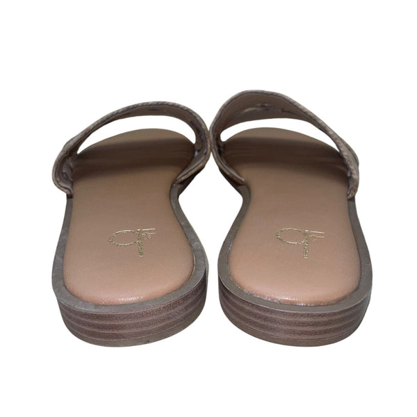 Bks Women’s Brown Braided Embellished Strap Slide Benda Casual Sandals Size 7
