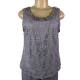 R&M Richards Womens Gray Polyester 3-Piece Jacket Top Pants Set Size 12 Formal W