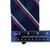 Robert Talbott Mens Navy Blue Silk Striped Tie Hand-Sewn Georgetown University S