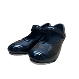 Linodes Big Kid Black Patent Easy Strap Tap Dance Shoes Size 4M