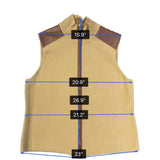 Lauren Ralph Lauren Womens Beige Sleeveless Vest With Faux Leather Trim Size XL