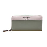 Kate Spade Women’s Light Green & White Leather Zip Around Wallet