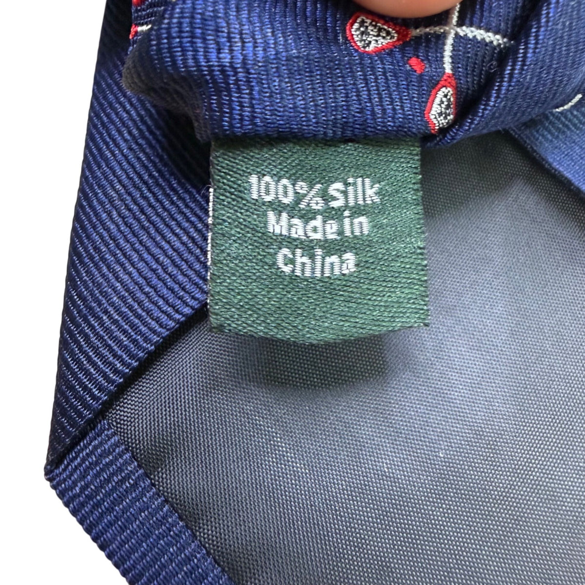 J.Crew Mens Navy Silk Tie Lacrosse Crosses Embroidery A