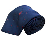 Y Saint Laurent Mens Navy Polyester/Silk Floral Pattern Classic Neck Tie